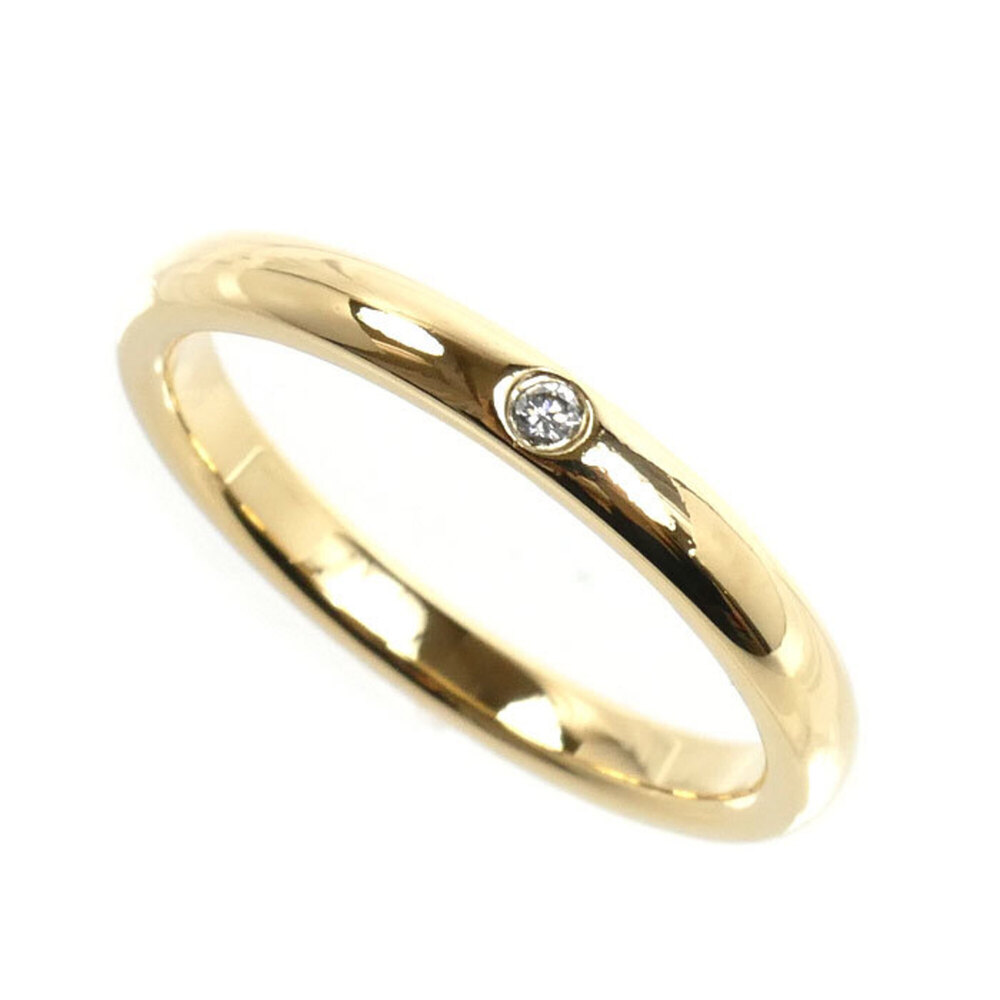 TIFFANY&Co. Tiffany 18K Yellow Gold Stacking Band Ring (60016281) with Diamon...